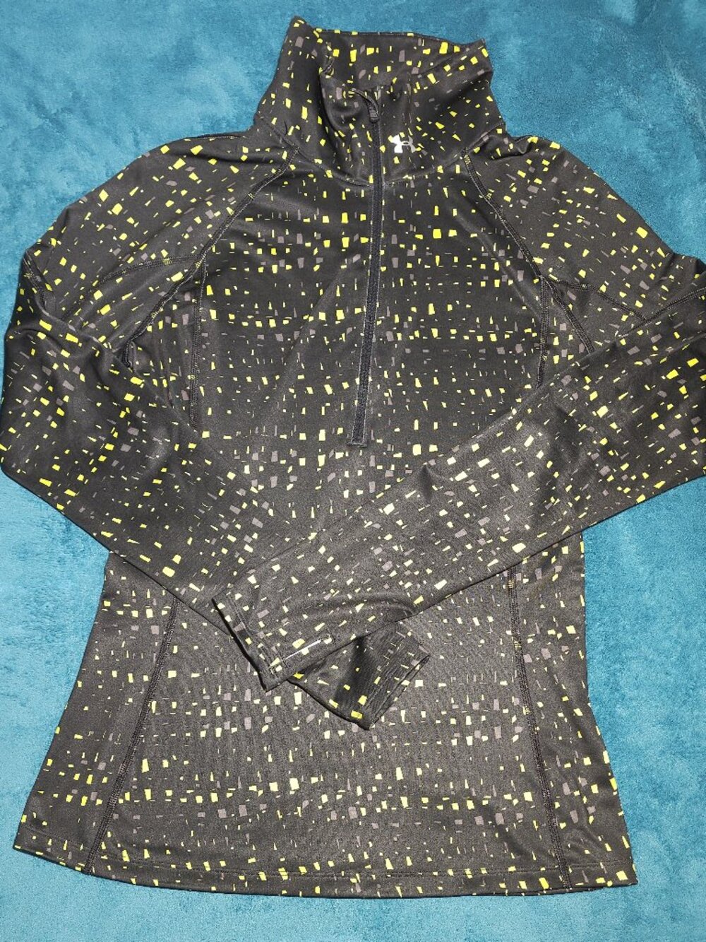 Under Armour Women’s ColdGear Compression 1/4 Zip Top Black Yellow